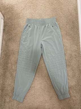All in Motion Women's Stretch Mid-Rise Woven Moto Jogger Pants - Light Green